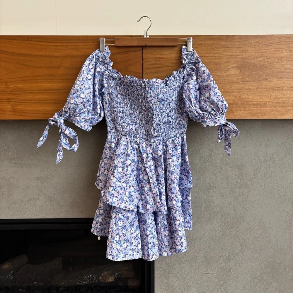 Yumi Kim Tessa Mini Dress in Angel Eyes in Blue, Size L